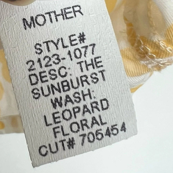NWOT MOTHER The Sunburst Print Shirt Leopard Floral Cotton Yellow Bohemian Small - Picture 10 of 12
